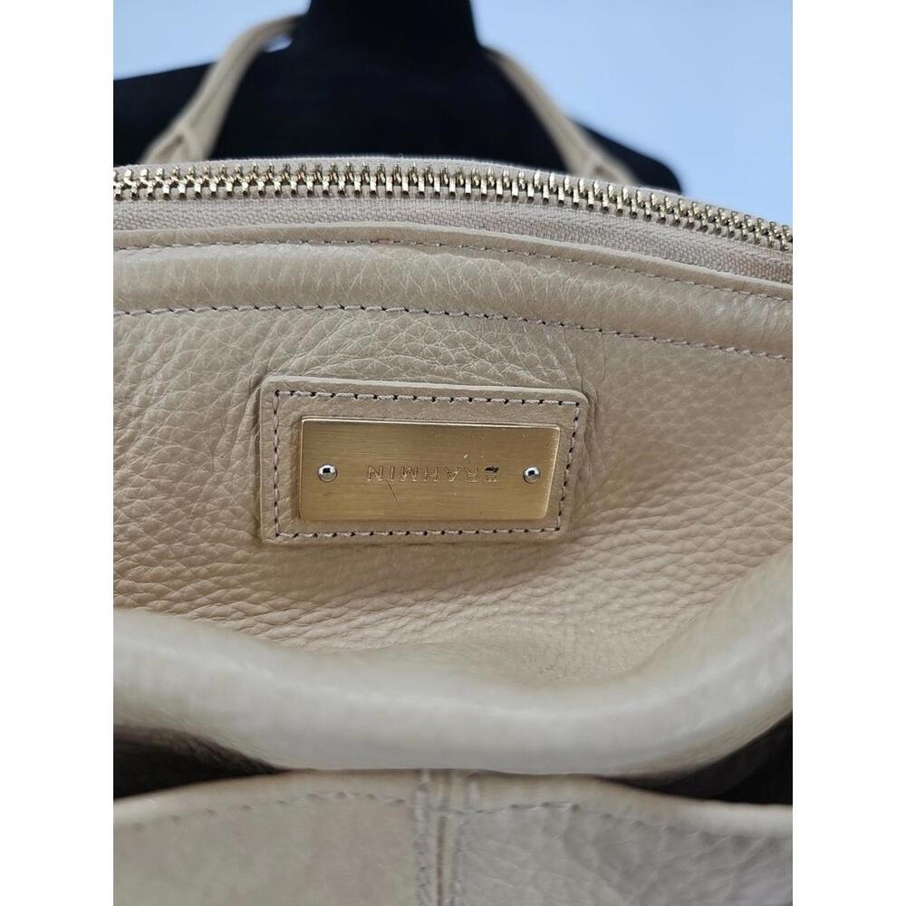 Brahmin Satchel Bag Vintage Retro Glam Tan Pebbled Leather Double Handle Handbag - Picture 6 of 9